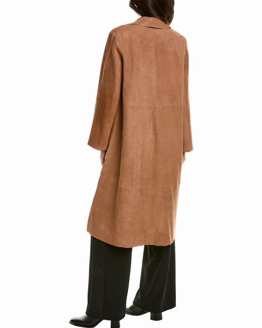 Outerwear * | Theory Suede Trench Coat Women Outerwear