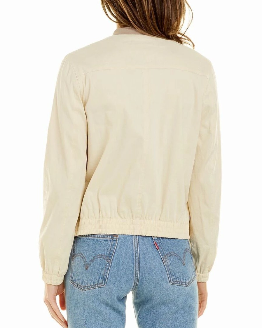 Outerwear * | Theory Baharah Linen-Blend Bomber Jacket Women Outerwear