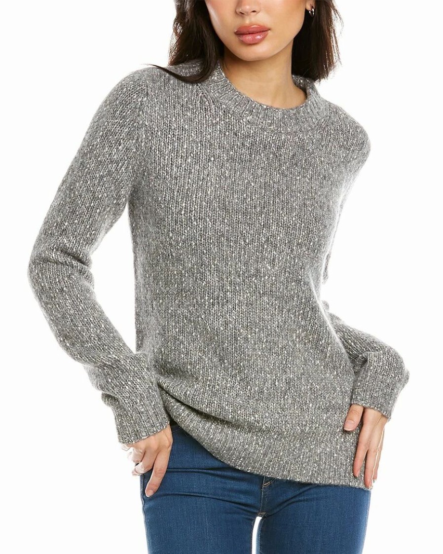 Sweaters & Knits * | Theory Speckled Alpaca-Blend Crewneck Sweater Women Sweaters & Knits