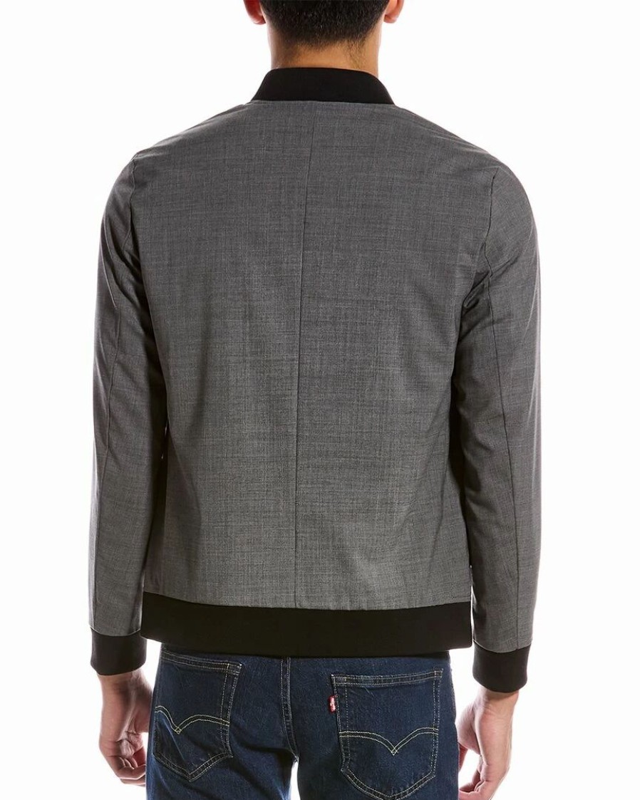 Outerwear * | Theory Aiden Wool-Blend Bomber Jacket Men Outerwear