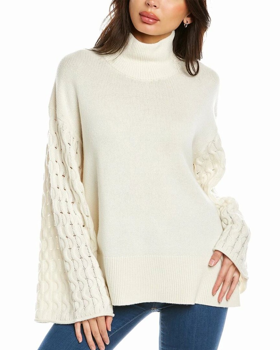 Sweaters & Knits * | Theory Cabled Sleeve Cashmere Sweater Women Sweaters & Knits