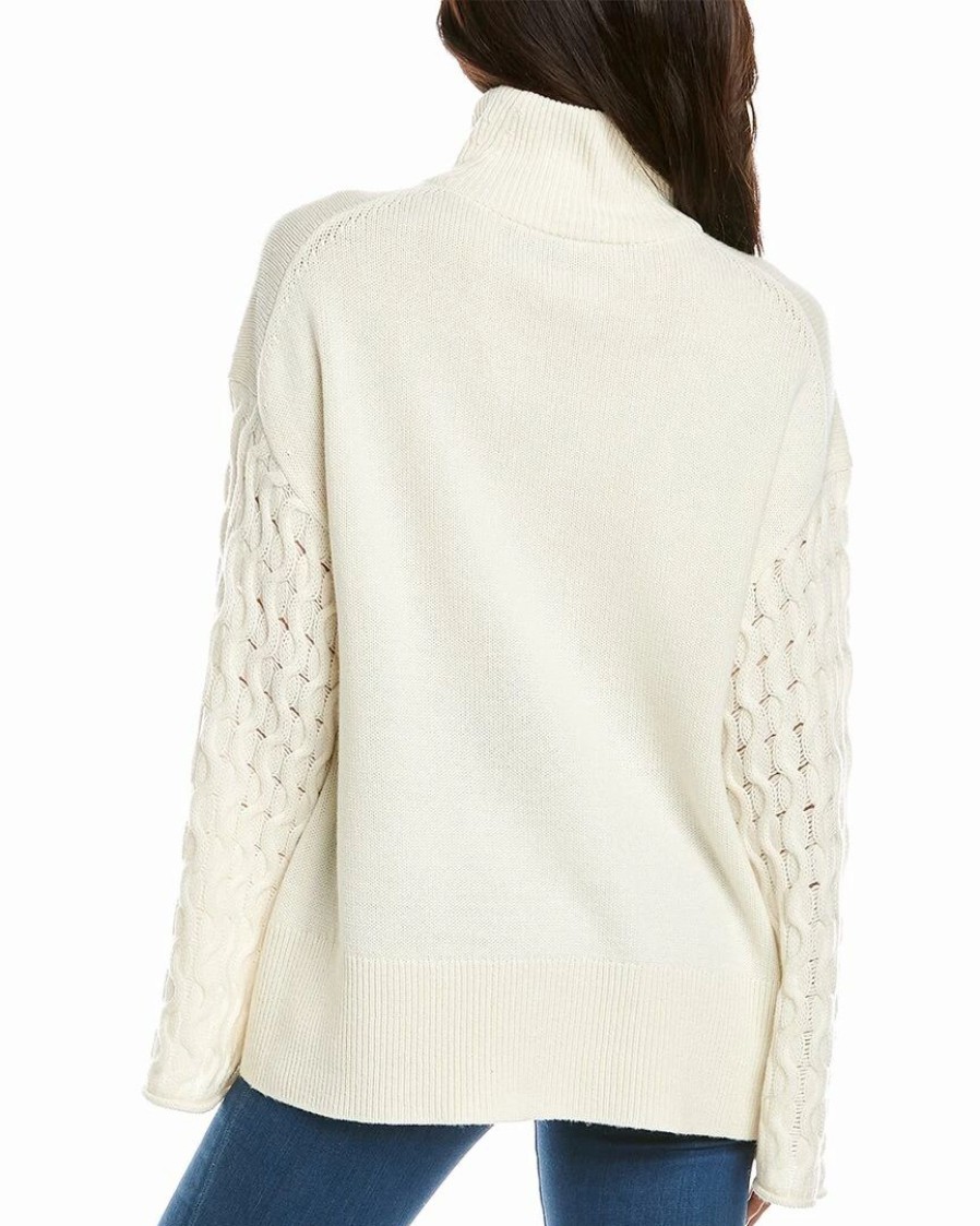 Sweaters & Knits * | Theory Cabled Sleeve Cashmere Sweater Women Sweaters & Knits