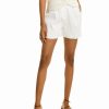 Shorts * | Theory High-Waist Pleated Linen-Blend Short Women Shorts