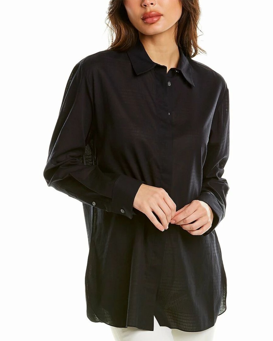 Tops * | Theory Classic Menswear Shirt Women Tops