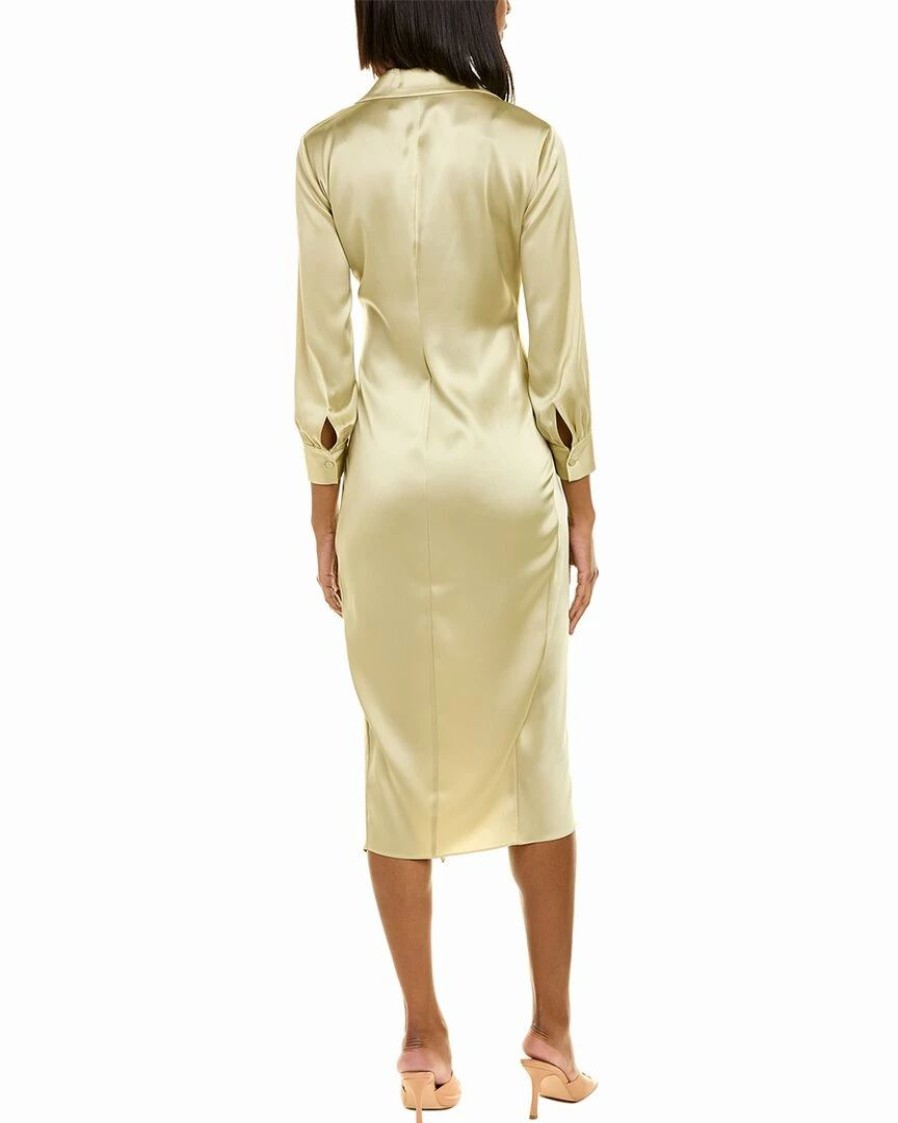 Dresses * | Theory Satin Twist Midi Dress Women Dresses