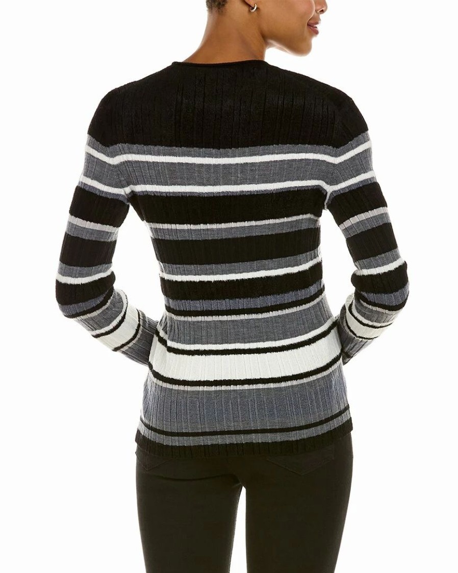 Sweaters & Knits * | Theory Striped Wool-Blend Sweater Women Sweaters & Knits