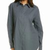 Tops * | Theory Classic Menswear Linen-Blend Shirt Women Tops