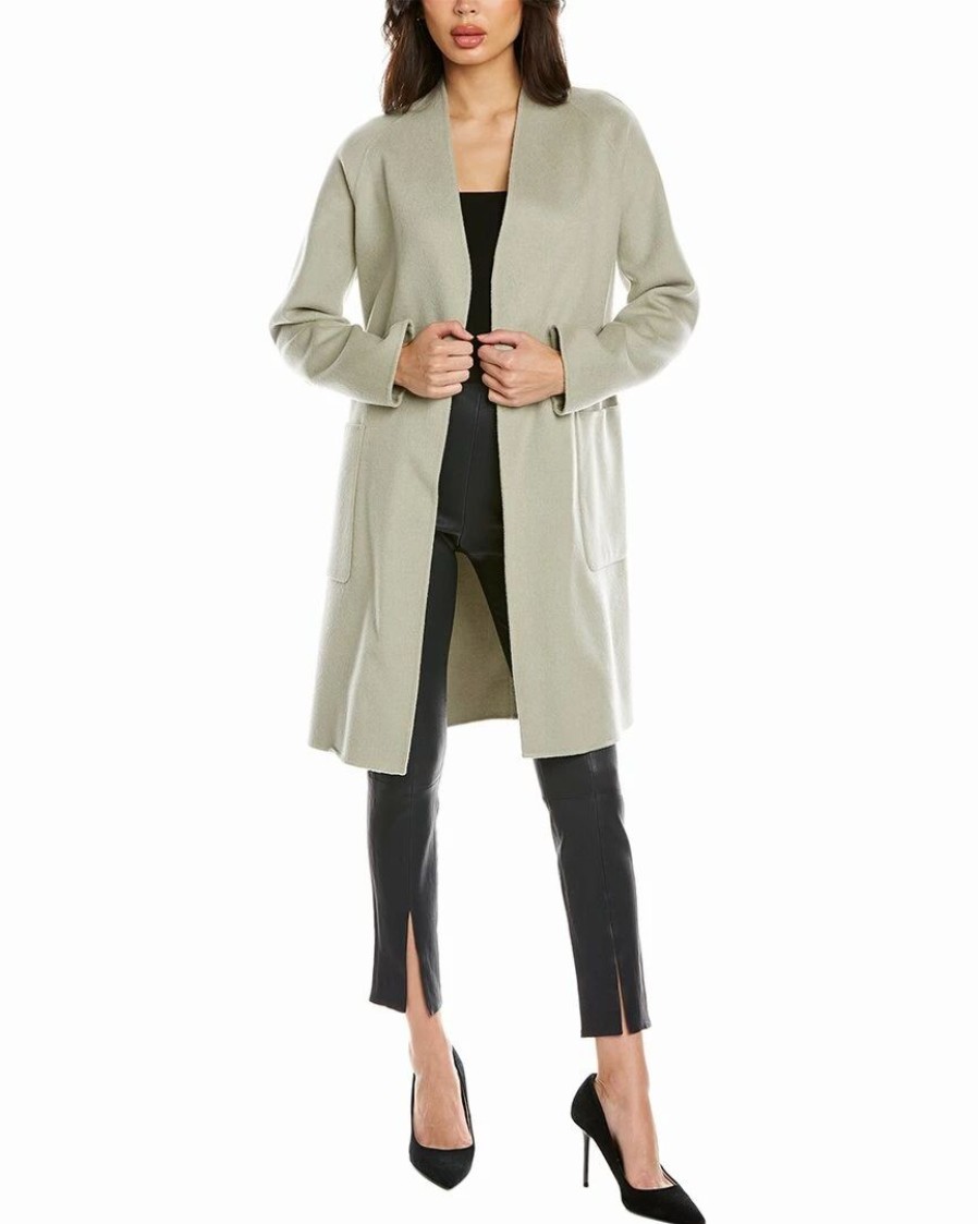 Outerwear * | Theory Clean Robe Wool & Cashmere-Blend Coat Women Outerwear