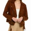 Outerwear * | Theory Casual Leather Moto Jacket Women Outerwear