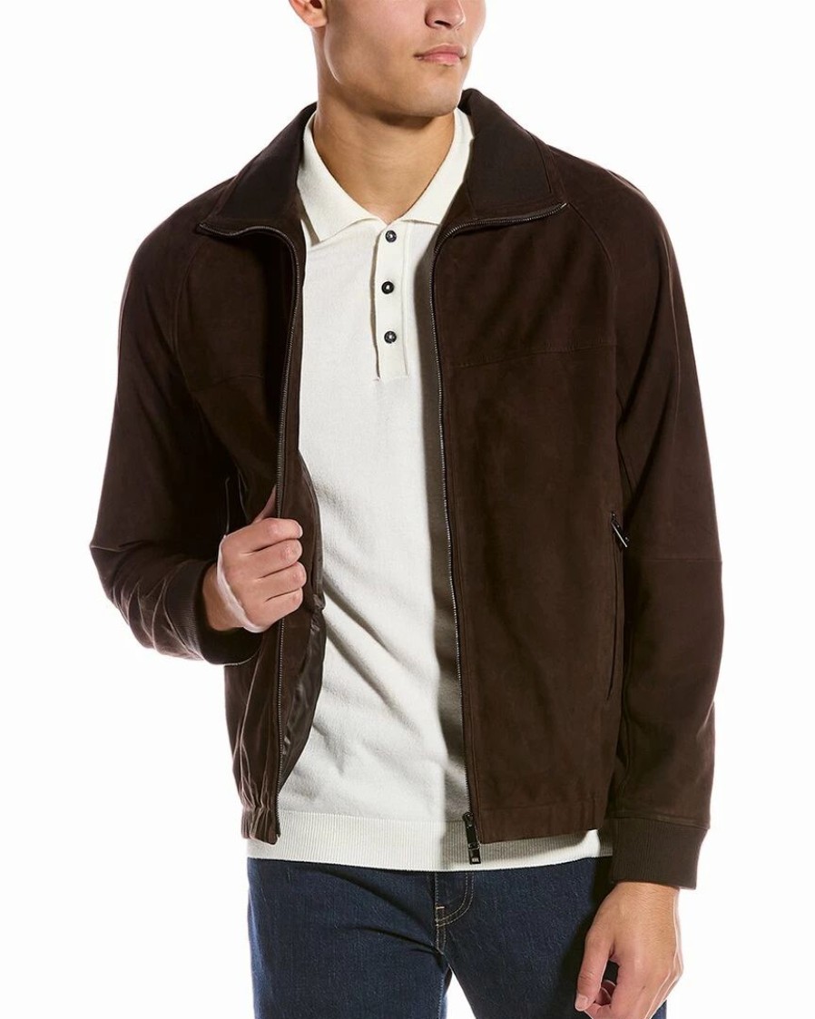 Outerwear * | Theory Otis Suede Jacket Men Outerwear