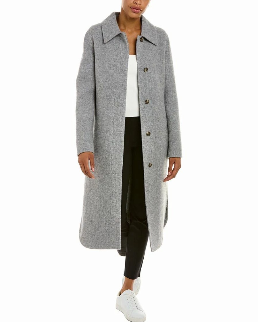 Outerwear * | Theory Long Wool & Cashmere-Blend Coat Women Outerwear