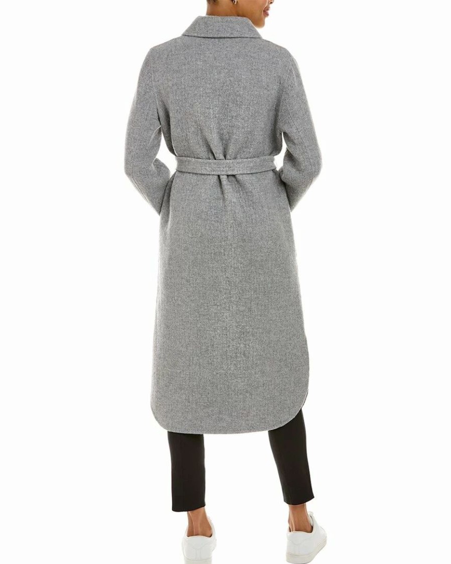 Outerwear * | Theory Long Wool & Cashmere-Blend Coat Women Outerwear