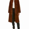 Outerwear * | Theory Brent Leather Trench Coat Women Outerwear