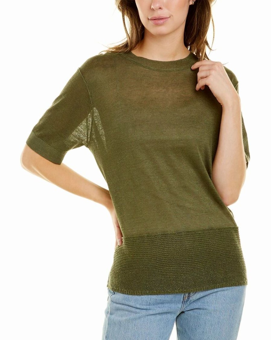 Tops * | Theory Easy Linen-Blend T-Shirt Women Tops